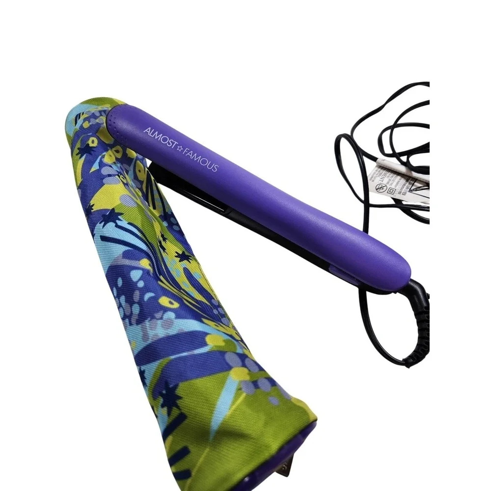 Almost Famous Purple Mini Flat Iron Hair Straightener‎ with Travel Pouch